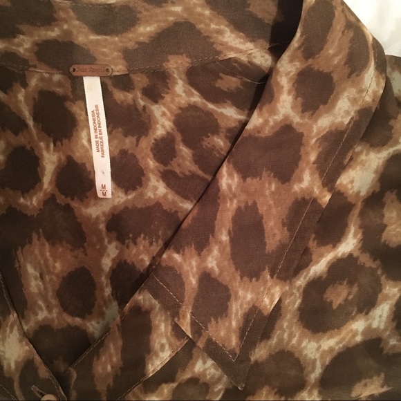 Free People Easy Rider Button Down Cheetah Print - Picture 6 of 6